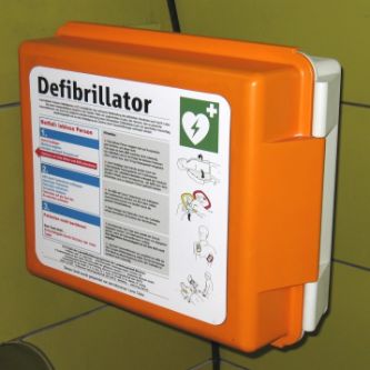 Defi-Kunststoffgehäuse mit Alarmsicherung und Fernentriegelung
